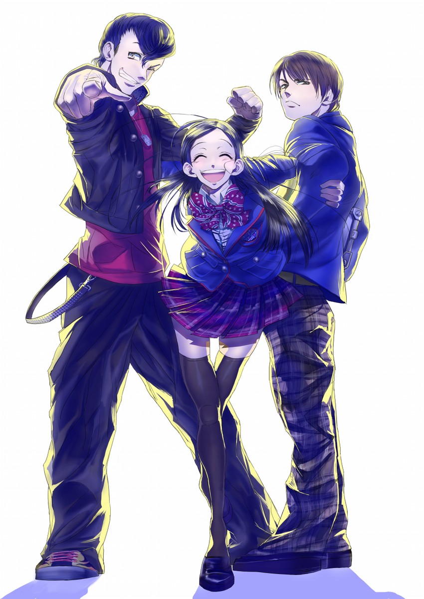 joujima yuuki, kisaragi gentarou, and utahoshi kengo (kamen rider and 1 more) drawn by japomen