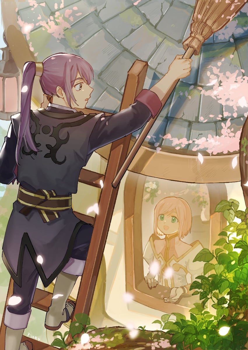 yuri lowell and estellise sidos heurassein (tales of and 1 more) drawn by anko_moti_ta