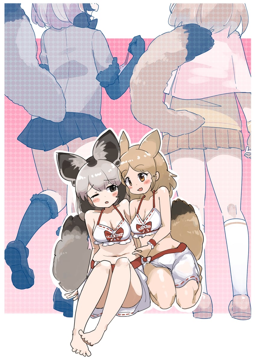 bat-eared fox and pale fox (kemono friends and 1 more) drawn by iwa_(iwafish)