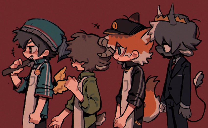 ranboo, quackity, tubbo, and fundy (minecraft youtube and 1 more) drawn by my7f_6