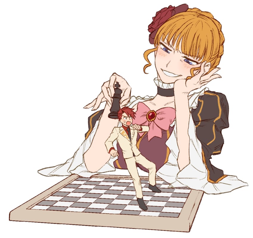 beatrice and ushiromiya battler (umineko no naku koro ni) drawn by hswoimuxk0pwr0h_(bbdan)