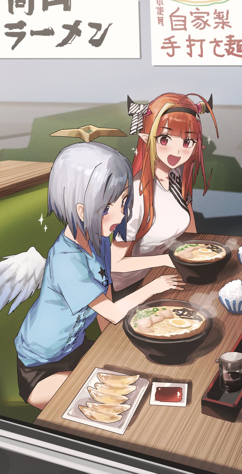 amane kanata and kiryu coco (hololive) drawn by xiaoju_xiaojie