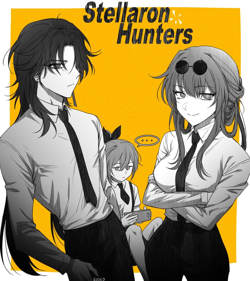 kafka, silver wolf, and blade (honkai and 1 more) drawn by pillosopi