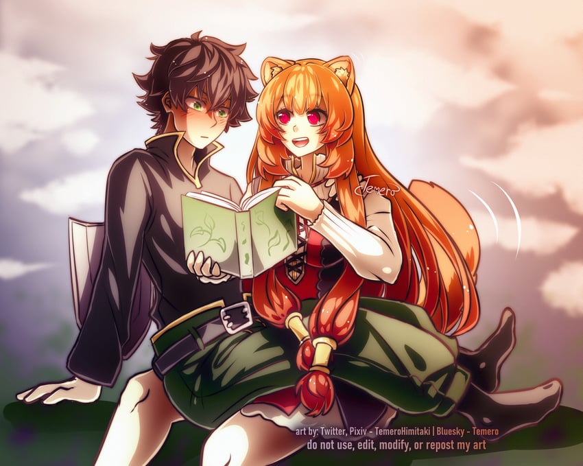 raphtalia and iwatani naofumi (tate no yuusha no nariagari) drawn by temerohimitaki