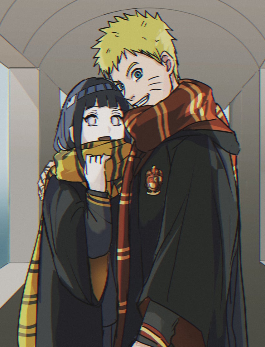 uzumaki naruto and hyuuga hinata (naruto and 2 more) drawn by notane_n