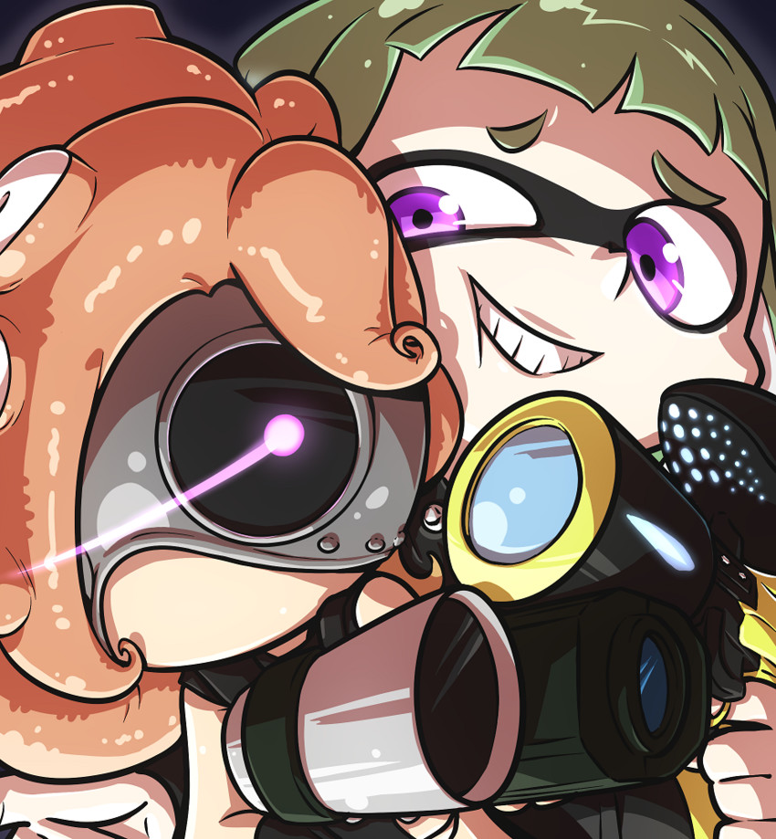 inkling player character, inkling girl, octoling player character, agent 3, and takozonesu (splatoon and 1 more) drawn by tokkyuu_mikan