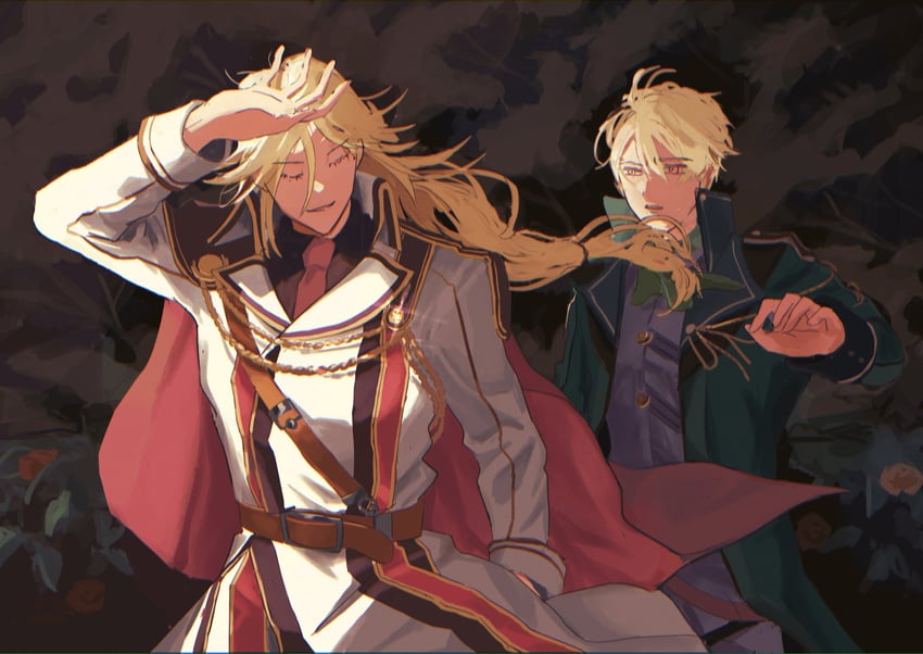 jusis albarea and rufus albarea (eiyuu densetsu and 2 more) drawn by pankopic