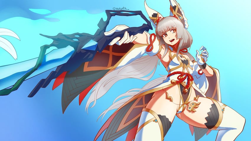 nia (xenoblade chronicles and 1 more) drawn by dekura