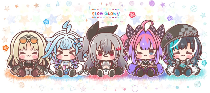 rindo chihaya, koganei niko, kikirara vivi, mizumiya su, and isaki riona (hololive and 1 more) drawn by mitarashi_neko