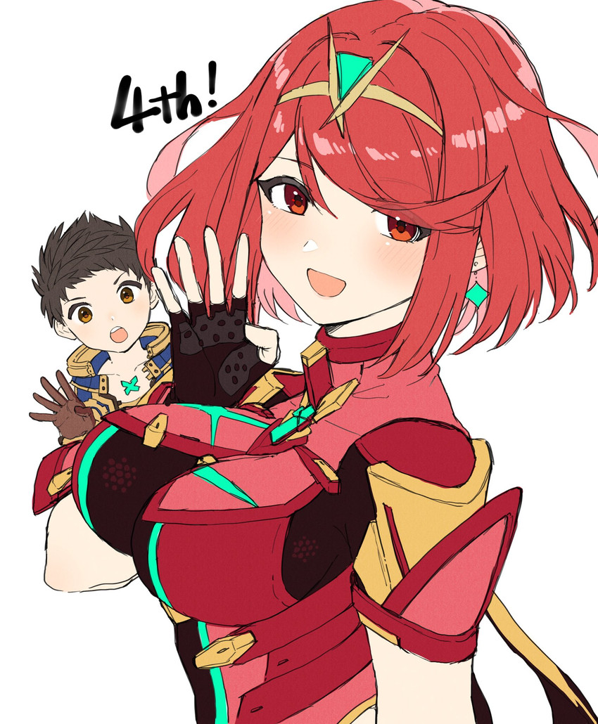 pyra and rex (xenoblade chronicles and 1 more) drawn by kinagi_(3307377)