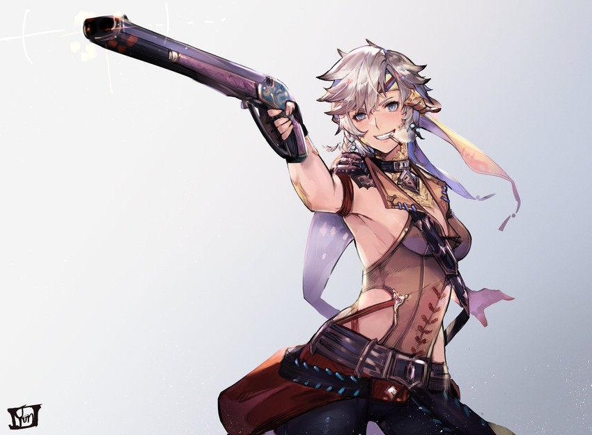 warrior of light and machinist (final fantasy and 1 more) drawn by yun_fuyu