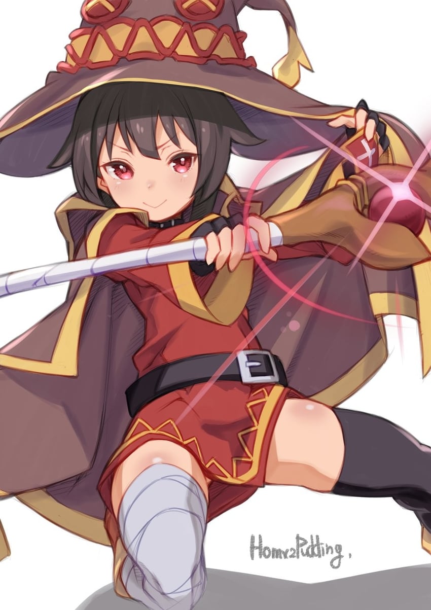megumin (kono subarashii sekai ni shukufuku wo!) drawn by puddinghomhom