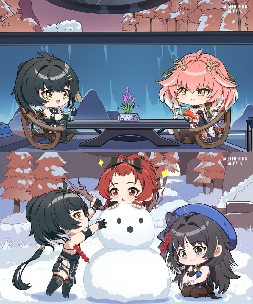 rover, changli, female rover, yangyang, and chixia (wuthering waves)