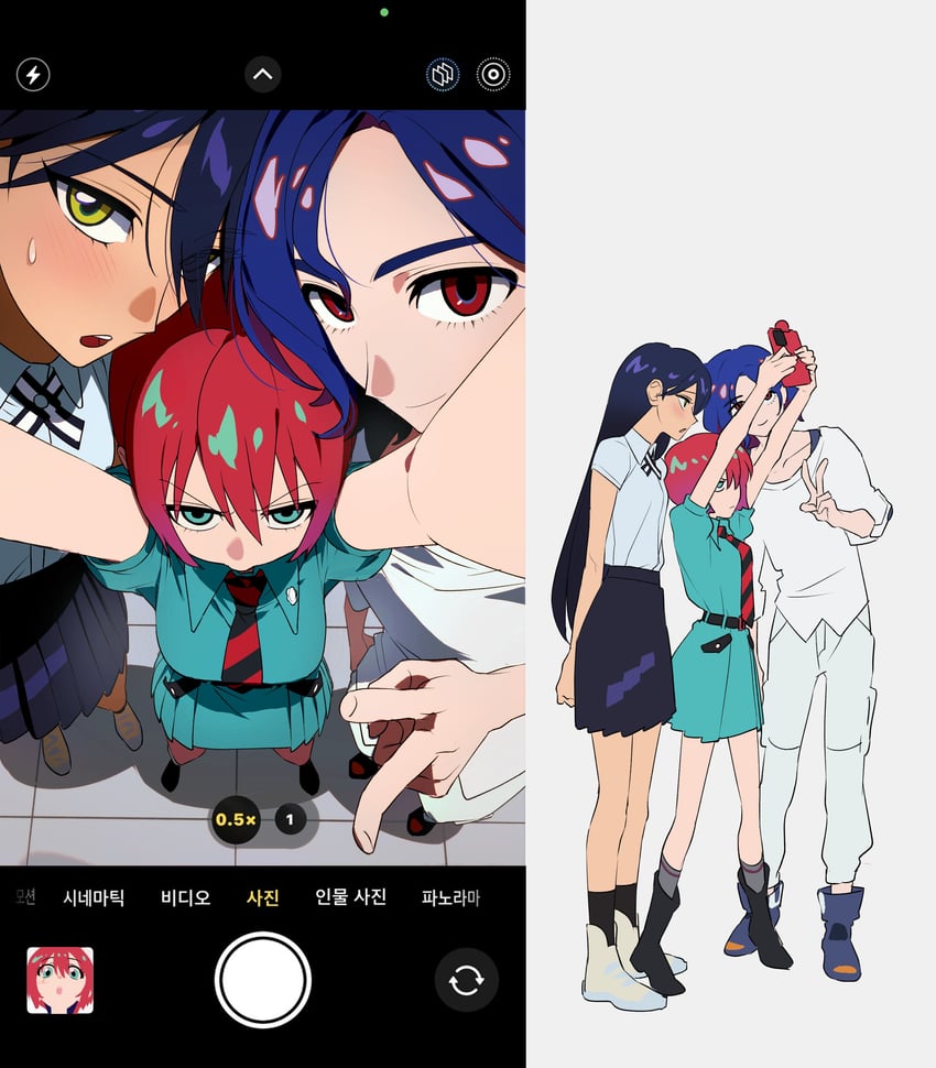 amate yuzuriha, shuji ito, and nyaan (gundam and 1 more) drawn by yang_gallae