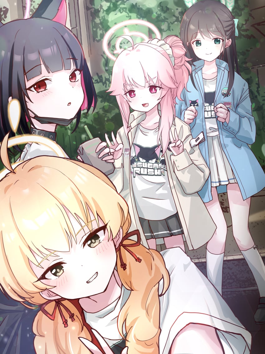 kazusa, natsu, airi, and yoshimi (blue archive) drawn by komena_(shinyday312)