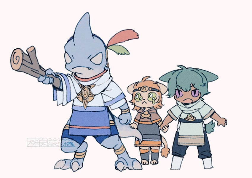 wuk lamat, koana, and zoraal ja (final fantasy and 1 more) drawn by shuini_xiaomao