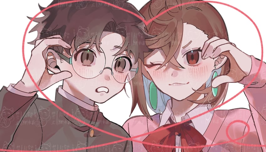 ayase momo and takakura ken (dandadan) drawn by n_nagi3