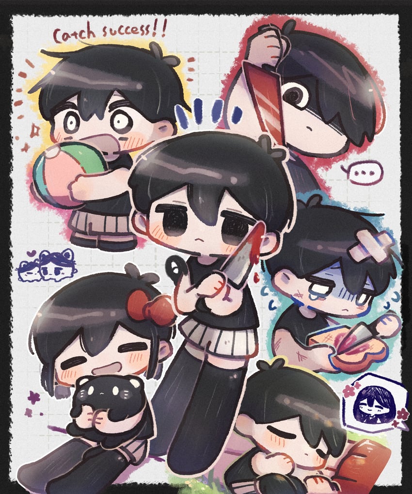 omori, mari, something, and mewo (omori) drawn by wakame_(vhai26uhykmqb9k)