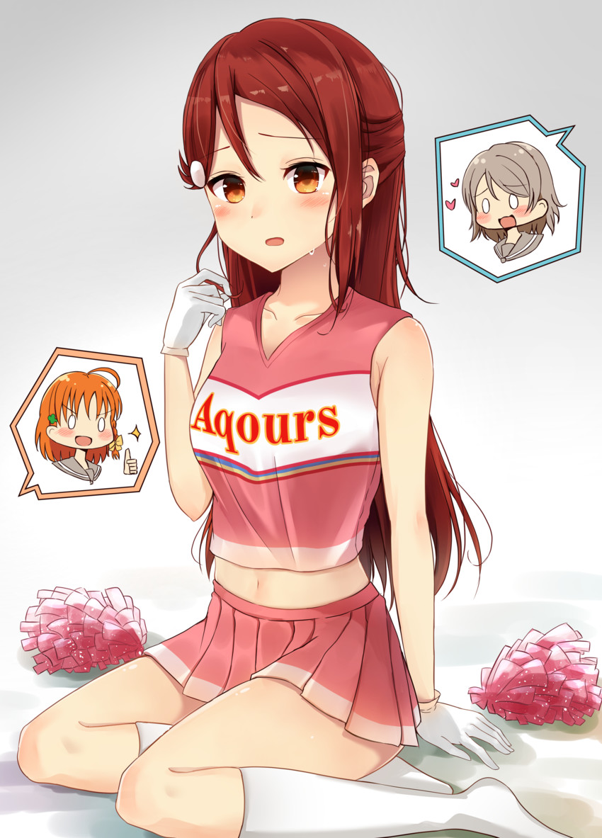 watanabe you, sakurauchi riko, and takami chika (love live! and 1 more) drawn by sonoko_neko