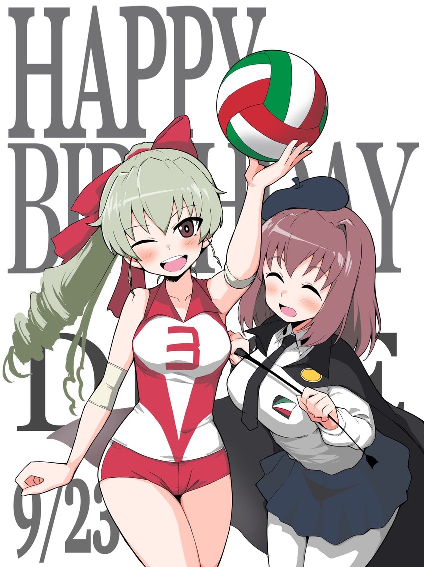 anchovy, kondou taeko, and yoshioka maya (girls und panzer) drawn by yabai_gorilla