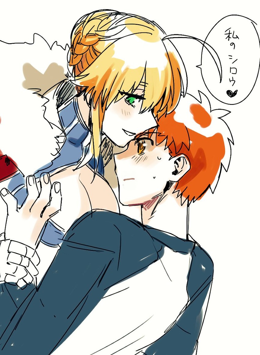 artoria pendragon and emiya shirou (fate and 2 more) drawn by kani_seijin