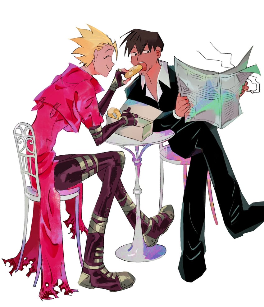 vash the stampede and nicholas d. wolfwood (trigun) drawn by truedem_seal