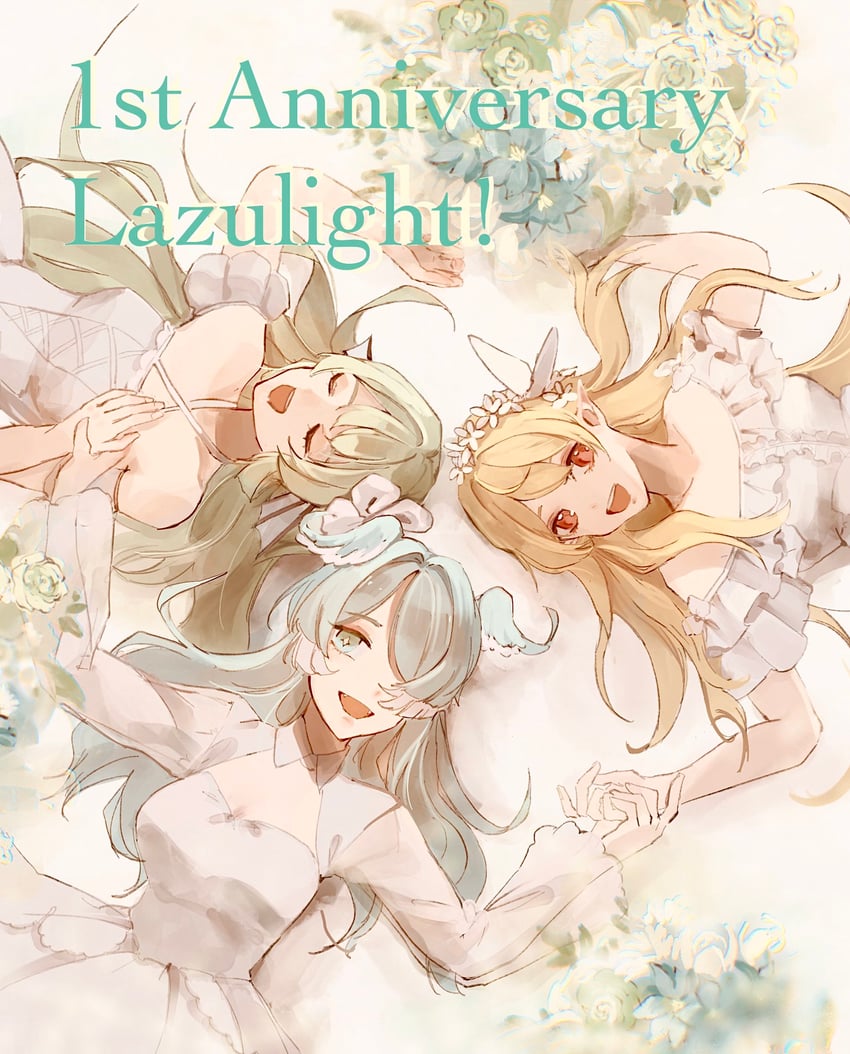 elira pendora, pomu rainpuff, and finana ryugu (nijisanji and 1 more) drawn by marumiya_(maroon_miya)