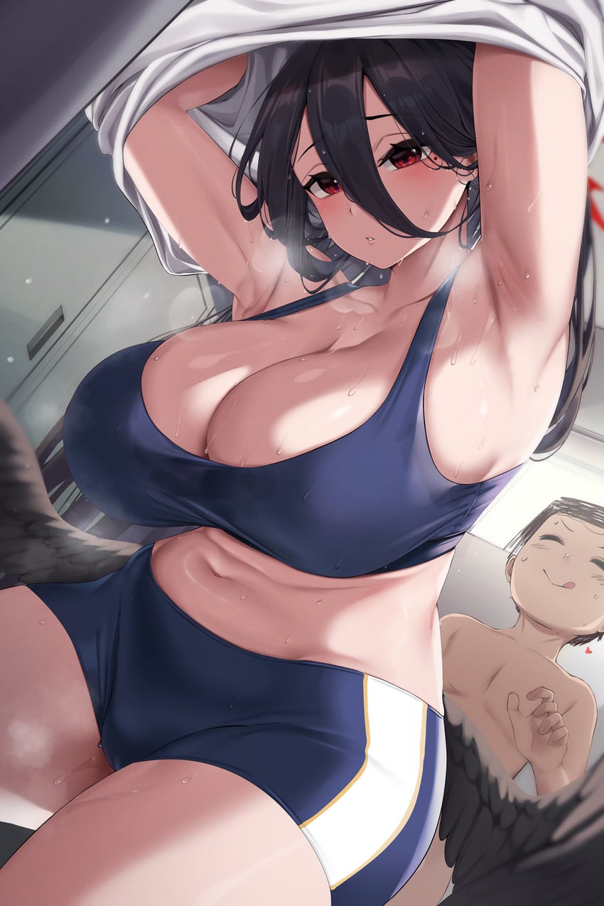 sensei, doodle sensei, and hasumi (blue archive) drawn by moisture_(chichi)