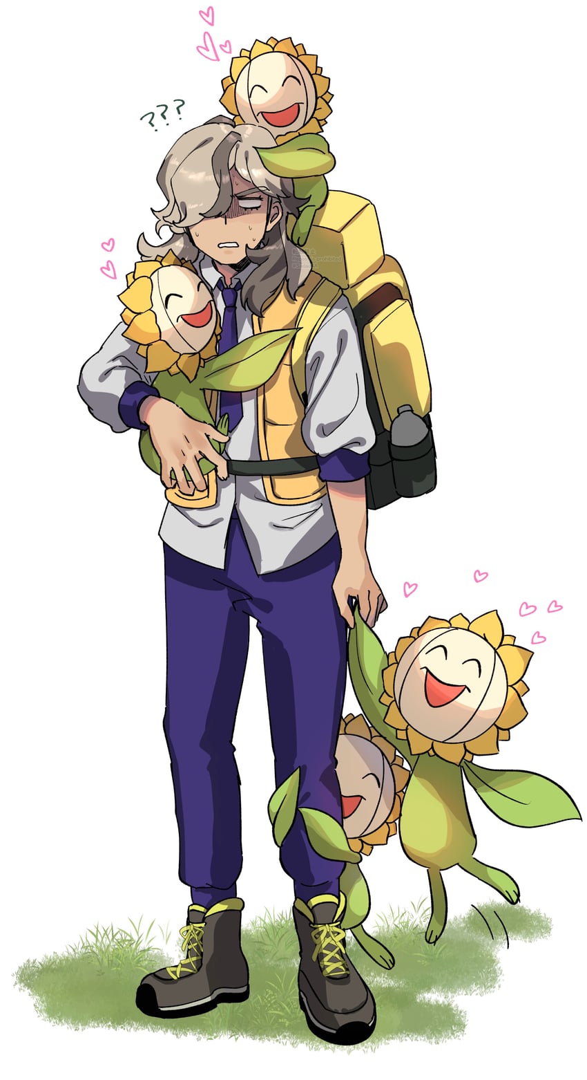arven and sunflora (pokemon and 1 more) drawn by asada_sadao