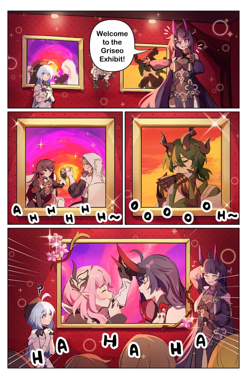 elysia, raiden mei, aponia, griseo, eden, and 1 more (honkai and 1 more) drawn by mararu
