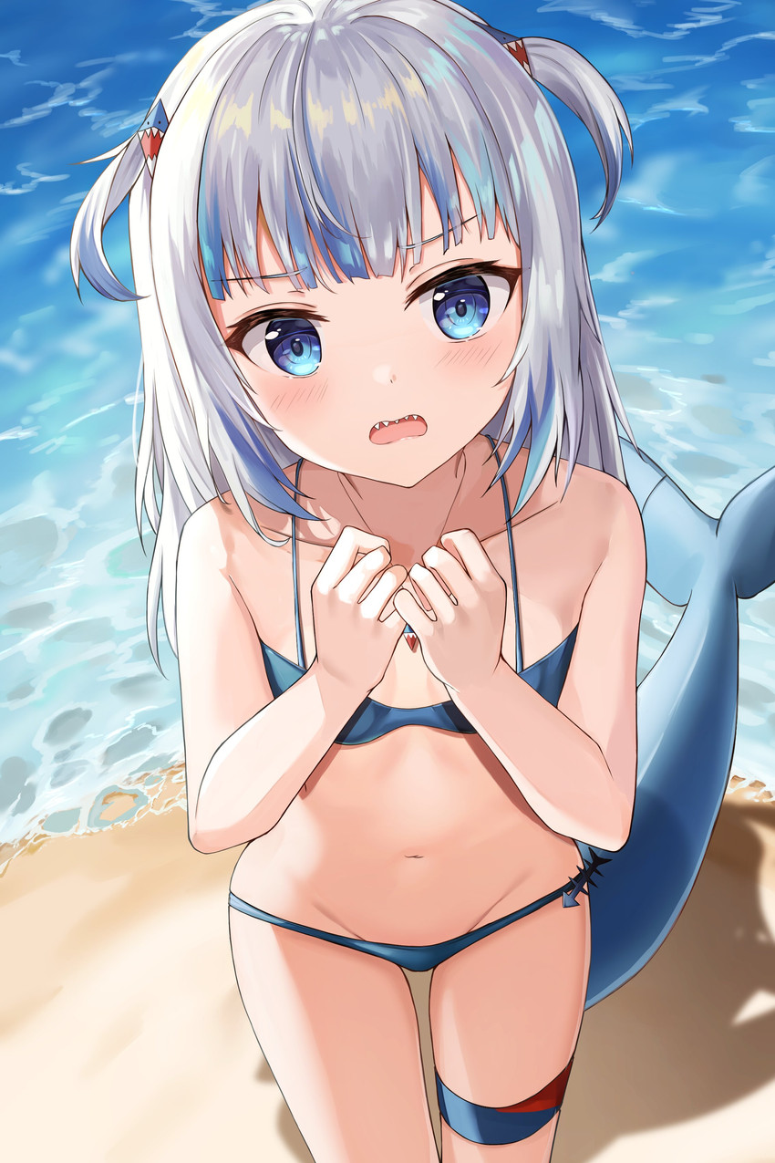 gawr gura (hololive and 1 more) drawn by shirokuma_(zeroillya)