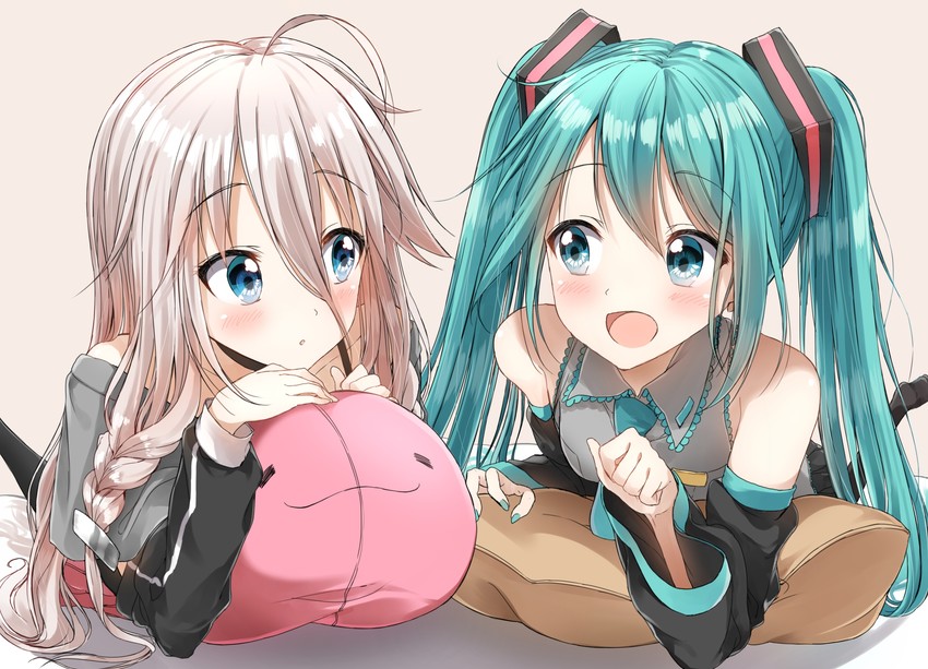 hatsune miku and ia (vocaloid) drawn by pentagon_(railgun_ky1206)