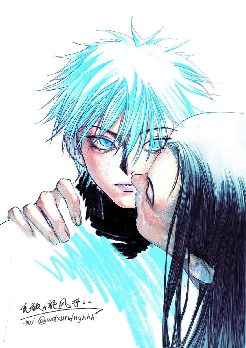 killua zoldyck and illumi zoldyck (hunter x hunter) drawn by wdxunfnghhh