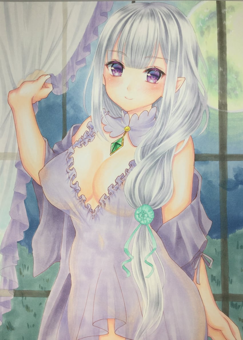 emilia (re:zero kara hajimeru isekai seikatsu) drawn by kumaccyo