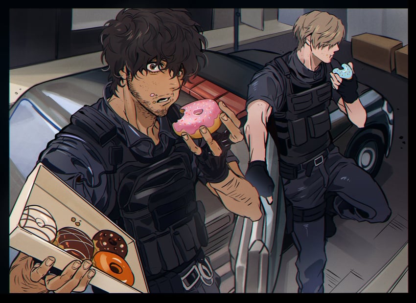 leon s. kennedy and carlos oliveira (resident evil and 3 more) drawn by umbrella_rpd