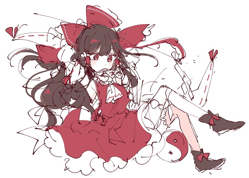 hakurei reimu (touhou) drawn by mozukuzu_(manukedori)
