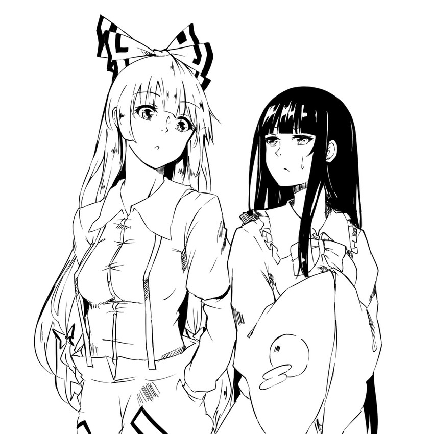 fujiwara no mokou and houraisan kaguya (touhou) drawn by deetamu