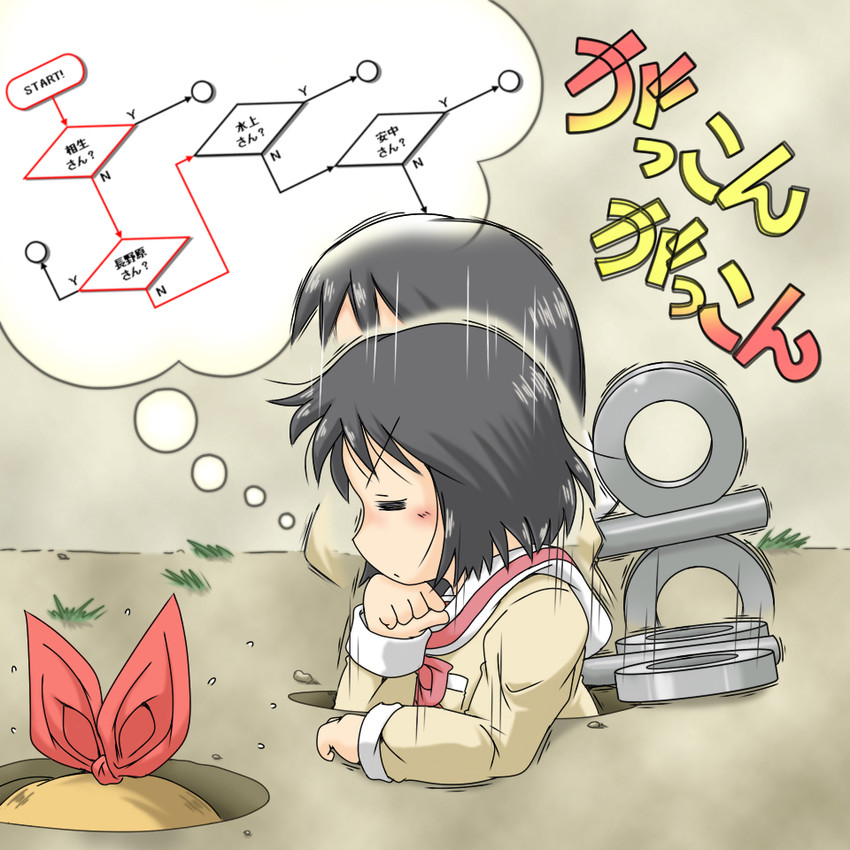 shinonome nano and annaka haruna (nichijou) drawn by gaketsu