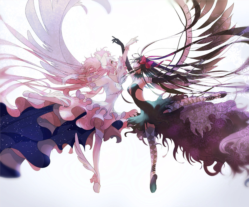 akemi homura, kaname madoka, ultimate madoka, and akuma homura (mahou shoujo madoka magica and 1 more) drawn by minai