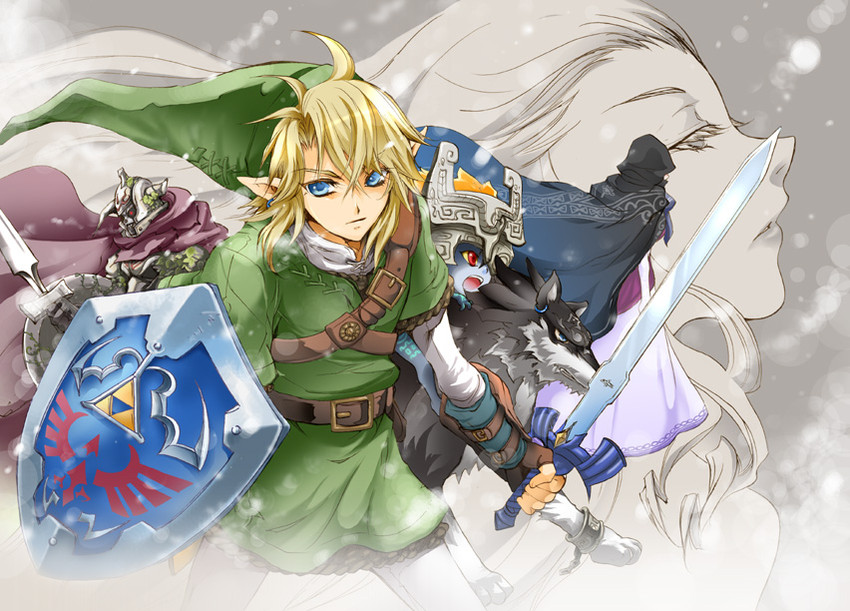 link, princess zelda, and midna (the legend of zelda and 1 more) drawn by misa_(usagi_paradise)