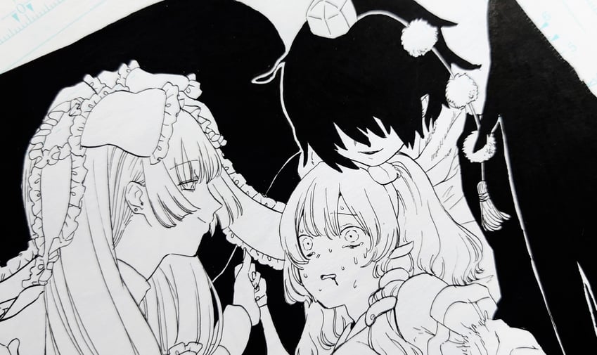 kochiya sanae, shameimaru aya, and kagiyama hina (touhou) drawn by whoru