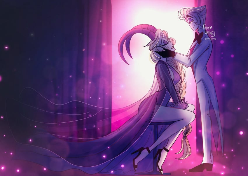 lucifer morningstar and lilith (hazbin hotel) drawn by adylaineart