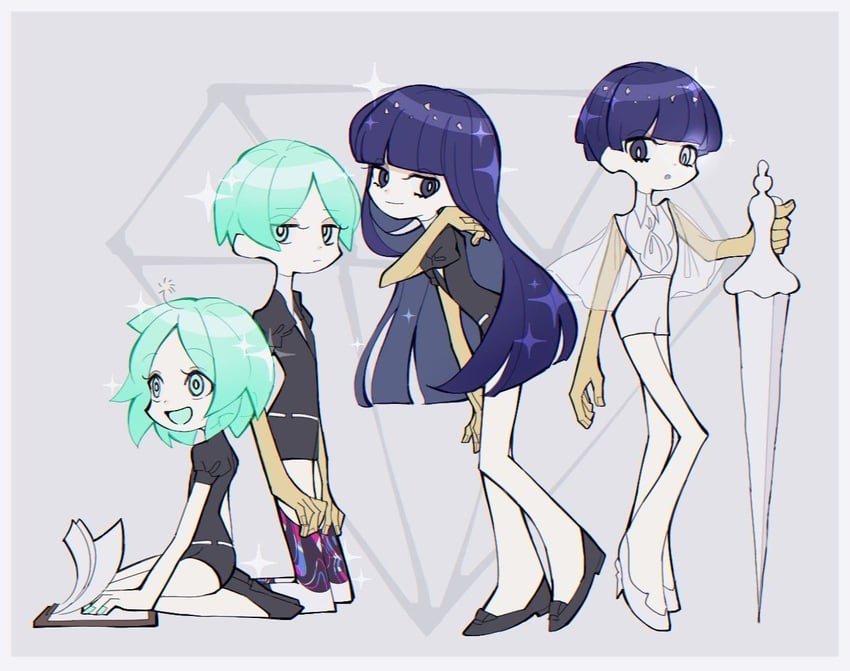 phosphophyllite (panty & stocking with garterbelt and 1 more) drawn by kohaku_989