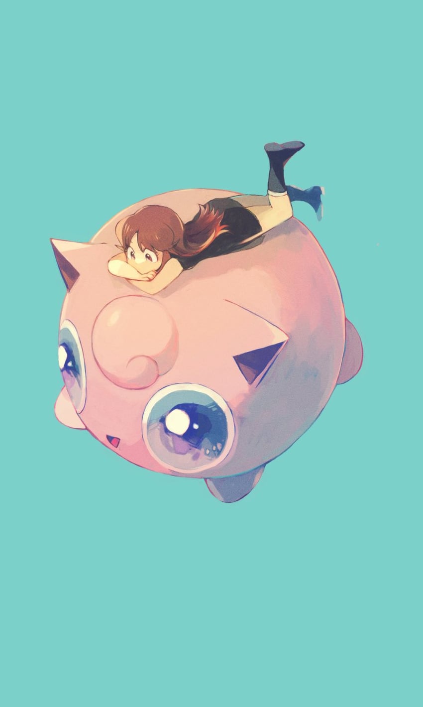 jigglypuff and green (pokemon and 1 more) drawn by yui_ko