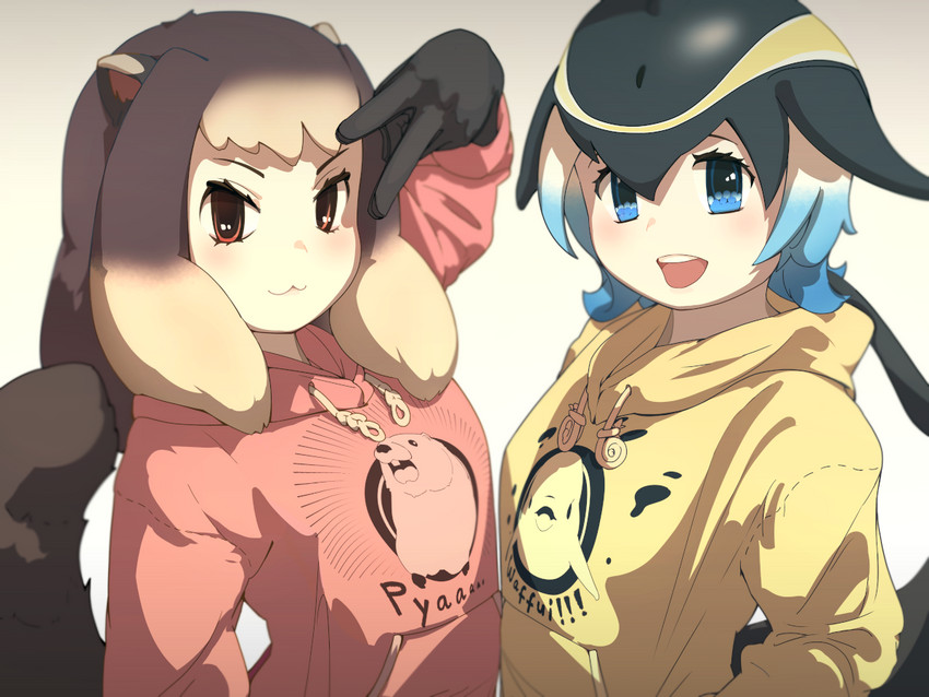 common dolphin and alpine marmot (kemono friends) drawn by gozouroppu2
