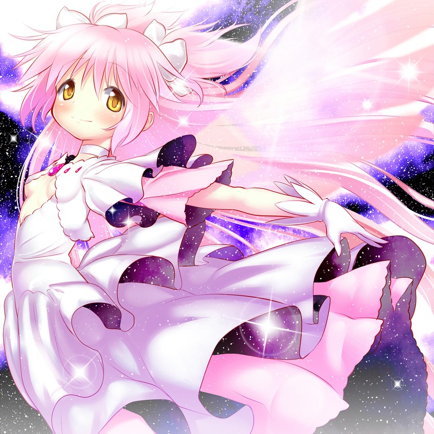 kaname madoka and ultimate madoka (mahou shoujo madoka magica) drawn by pt@i