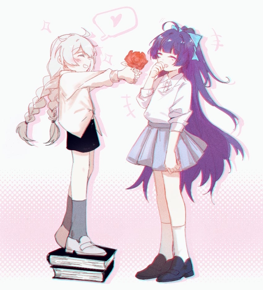 kiana kaslana and raiden mei (honkai and 1 more) drawn by daikon_daikon