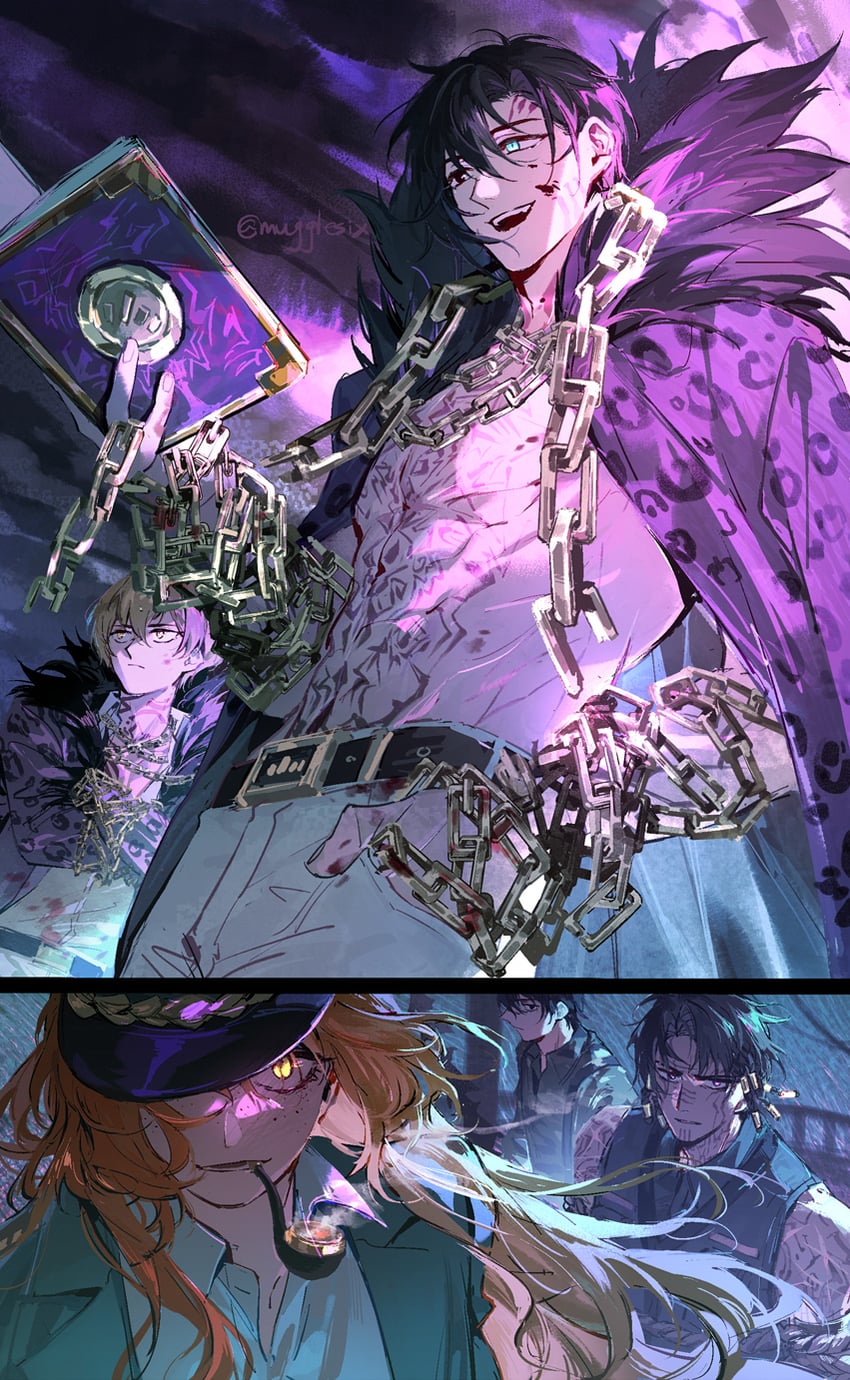 ishmael, sinclair, yi sang, hong lu, and heathcliff (project moon and 1 more) drawn by mugglesix