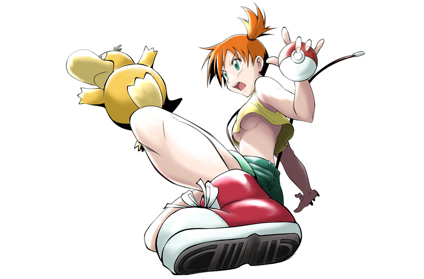 misty and psyduck (pokemon) drawn by takaya_n