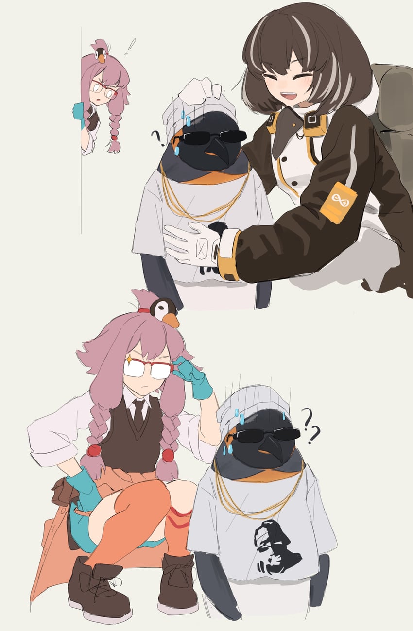 magallan, emperor, and may (arknights) drawn by rui_(rei_leyi)